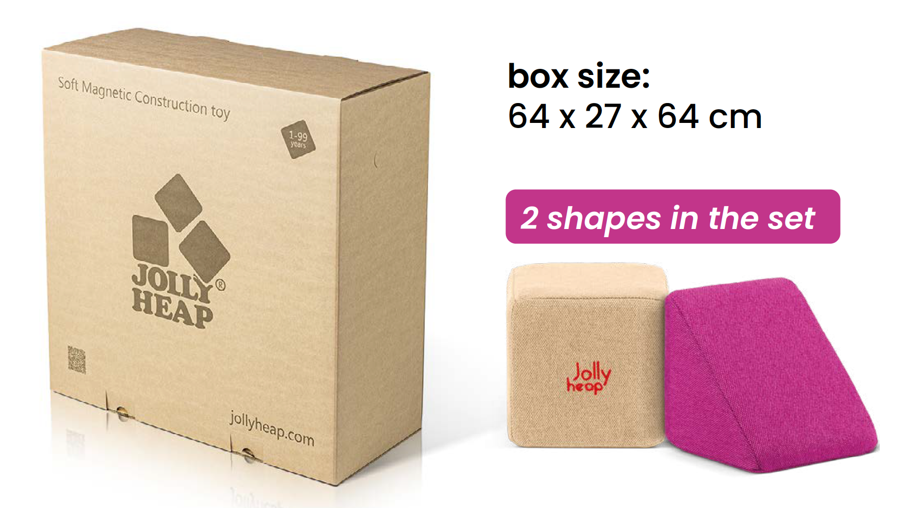 MEDIUM SET - 50 SOFT MAGNETIC BLOCKS - 1-99 YEARS - JOLLYHEAP