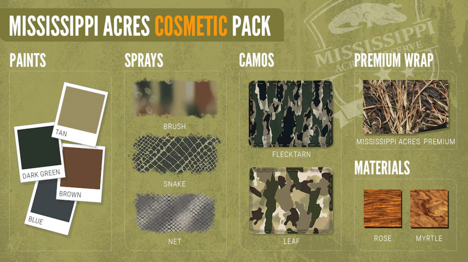 THEHUNTER CALL OF THE WILD MISSISSIPPI ACRES COSMETIC PACK - PC - STEAM - MULTILANGUAGE - WORLDWIDE