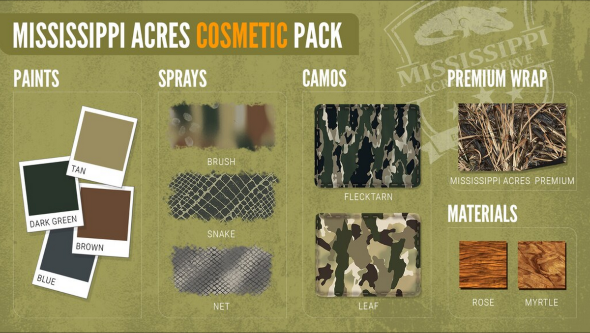 THEHUNTER: CALL OF THE WILD - MISSISSIPPI ACRES COSMETIC PACK (DLC) - PC - STEAM - MULTILANGUAGE - EU