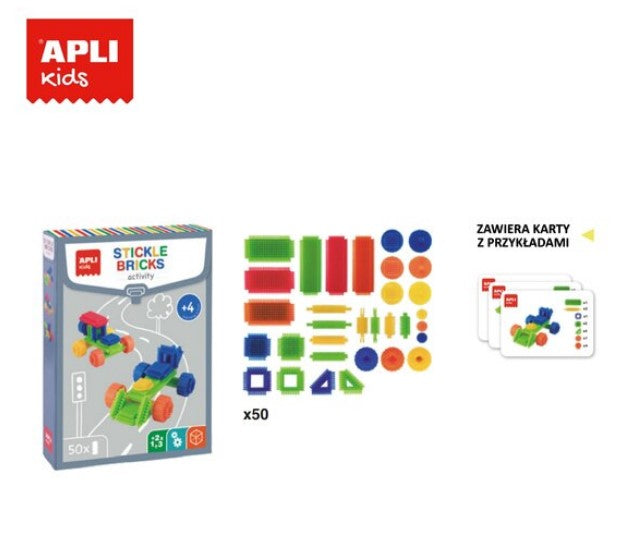 SET 50 BLOCURI CONSTRUCTIE, KIDS, MULTICOLOR - APLI (APL19159)