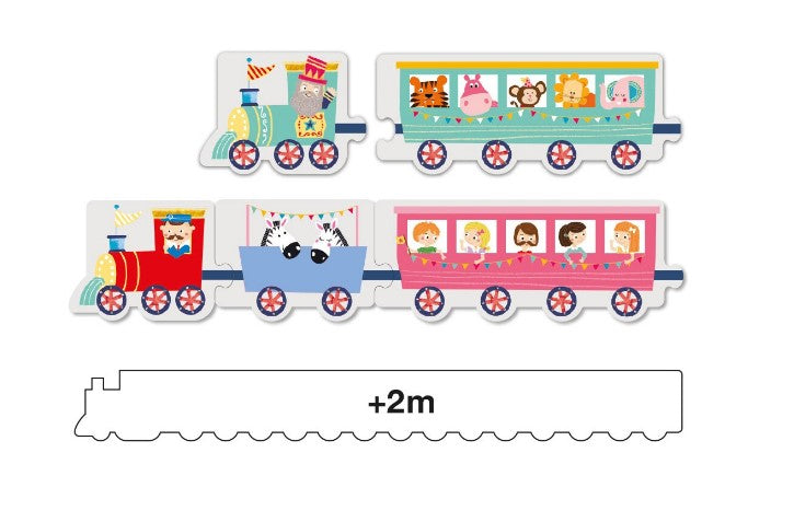 PUZZLE - SET TREN IN CUTIE DEPOZITARE TIP CASUTA, 20 PIESE - APLI (APL16485)