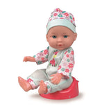 BABY DOLL 30 CM, WITH FUNNY FLORAL DRESS AND HAT - RS TOYS (RS11932)
