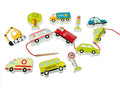 TOY SET 11 WOODEN FIGURES, CARS - ANDREU TOYS (ANT16487)