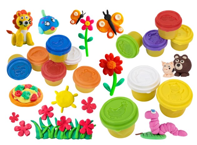 RAINBOW PLASTICIDE SET, 13 COLORS X 25 G, WITH ANIMAL SHAPES - GLOBO KIDEA (GL41571)