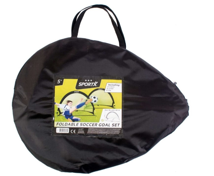 SET OF 2 FOLDABLE FOOTBALL GOALS, IN STORAGE BAG - SPORTX (VDM2004088)