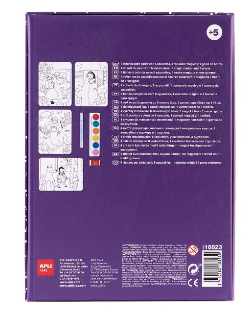 JOC CREATIV DE PICTURA MAGIC ART, 6 ACUARELE, 1 PENSULA - APLI (APL18823)