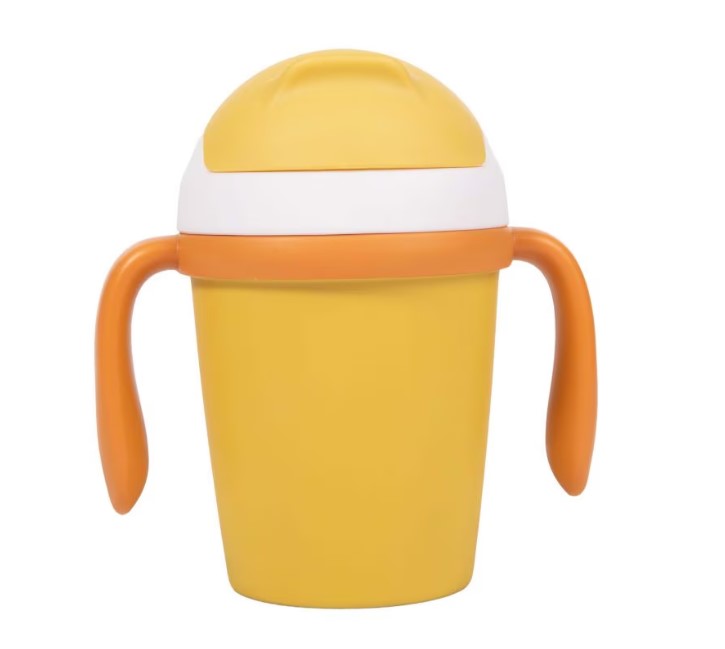 CUP WITH STRAW, BIODEGRADABLE, OCHER 250 ML - BO JUNGLE (BJB552040)