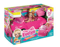 PINK CONVERTIBLE CAR FOR GIRLS, WITH DOLL AND PET, PICNIC BASKET INCLUDED - RS TOYS (RS11725)