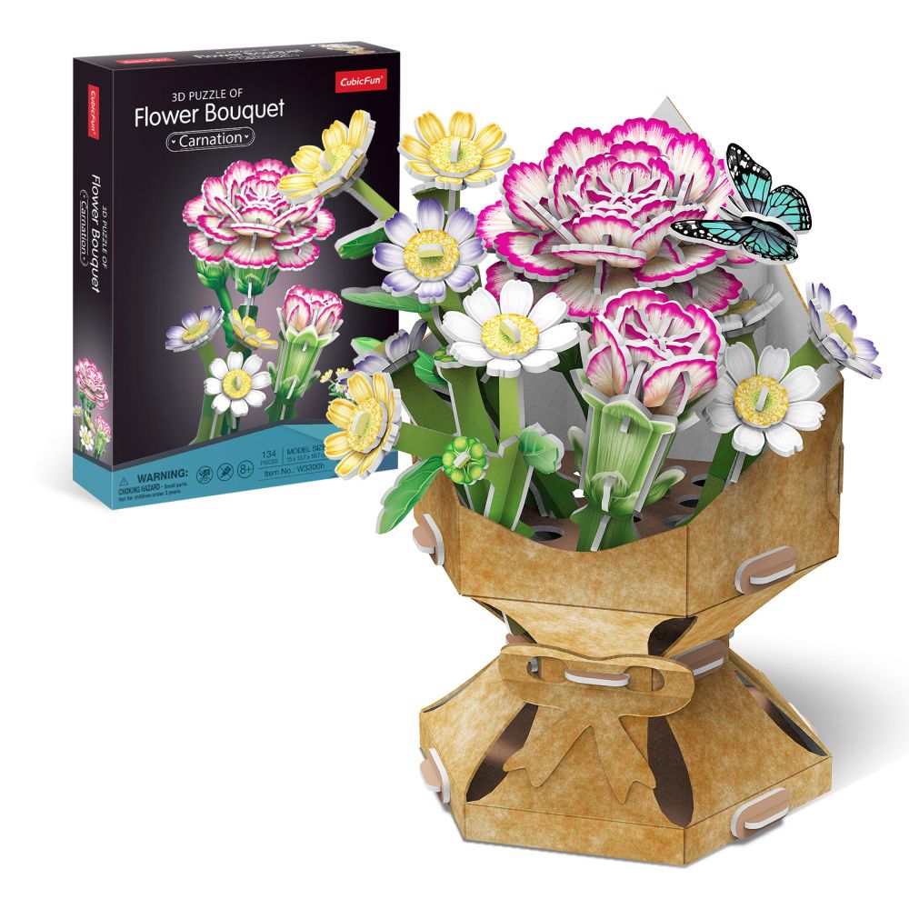 BUCHET DE FLORI 3D GAROAFA 134 PIESE - CUBIC FUN (CUW3300h)