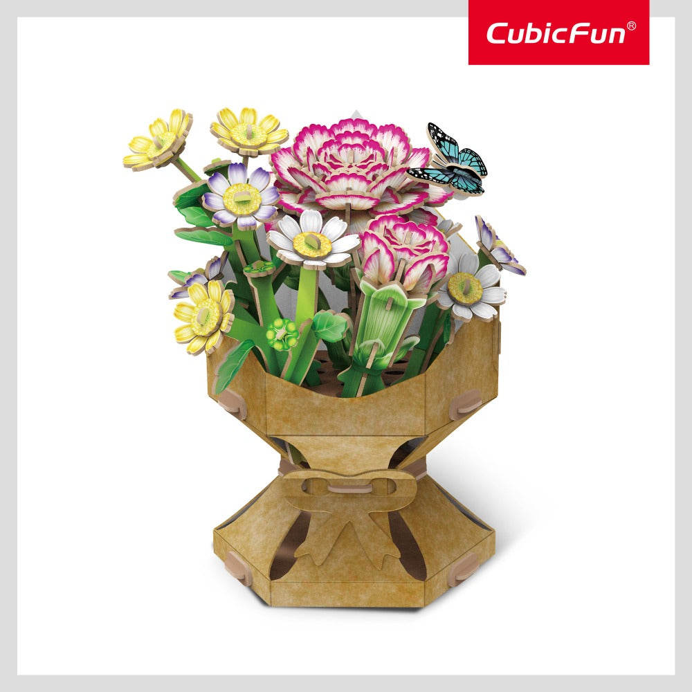 BUCHET DE FLORI 3D GAROAFA 134 PIESE - CUBIC FUN (CUW3300h)