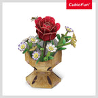 BUCHET DE FLORI 3D TRANDAFIR 120 PIESE - CUBIC FUN (CUW3301h)