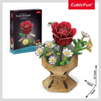 BUCHET DE FLORI 3D TRANDAFIR 120 PIESE - CUBIC FUN (CUW3301h)