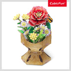 BUCHET DE FLORI 3D CAMELIE 109 PIESE - CUBIC FUN (CUW3302h)