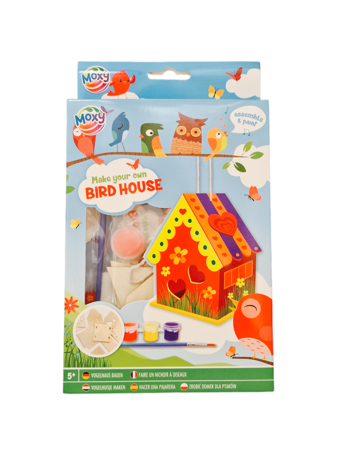 MINI BIRDHOUSE WITH HEARTS - MOXY (620011-2)