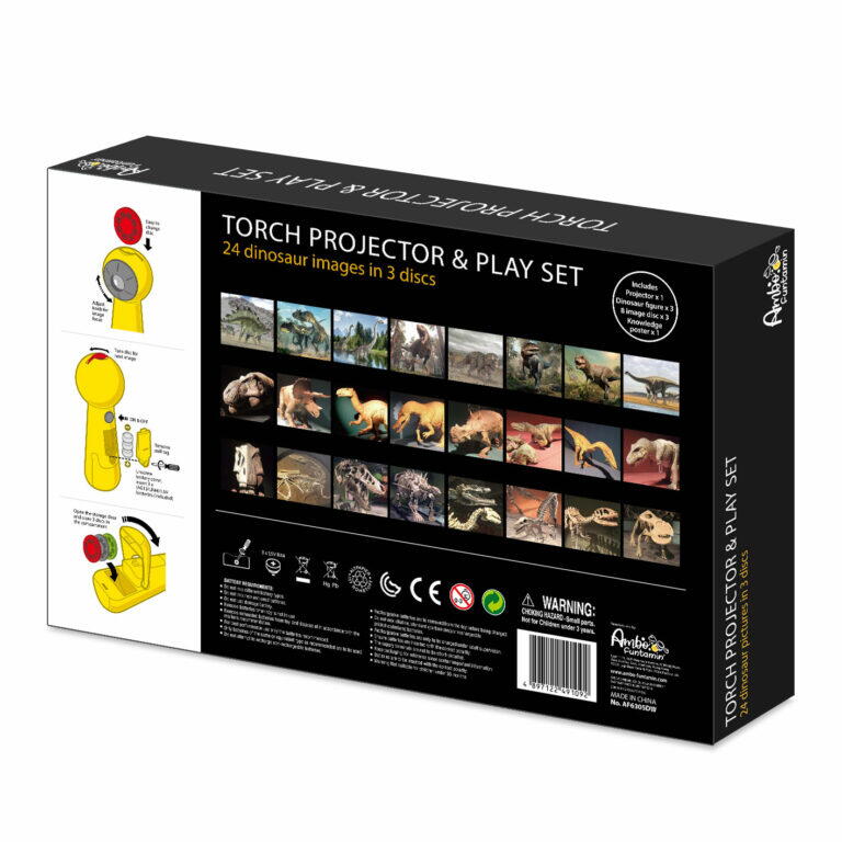 SET PROIECTOR TIP LANTERNA & 3 FIGURINE - DINOZAURI - AMBO FUNTAMIN (AF6305DW)