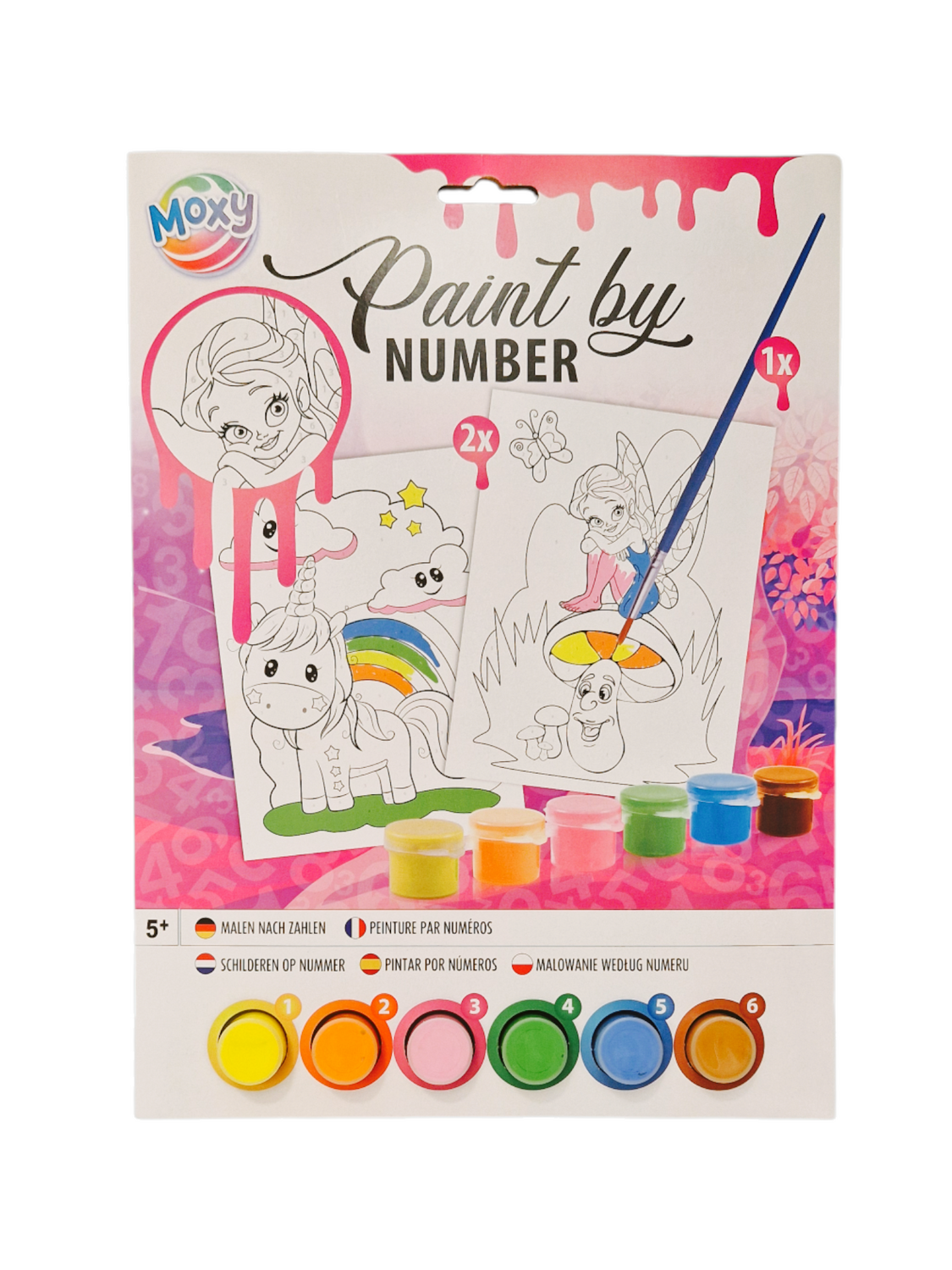 PAINTING BY NUMBERS SET - UNICORN AND FAIRY - MOXY (150057)