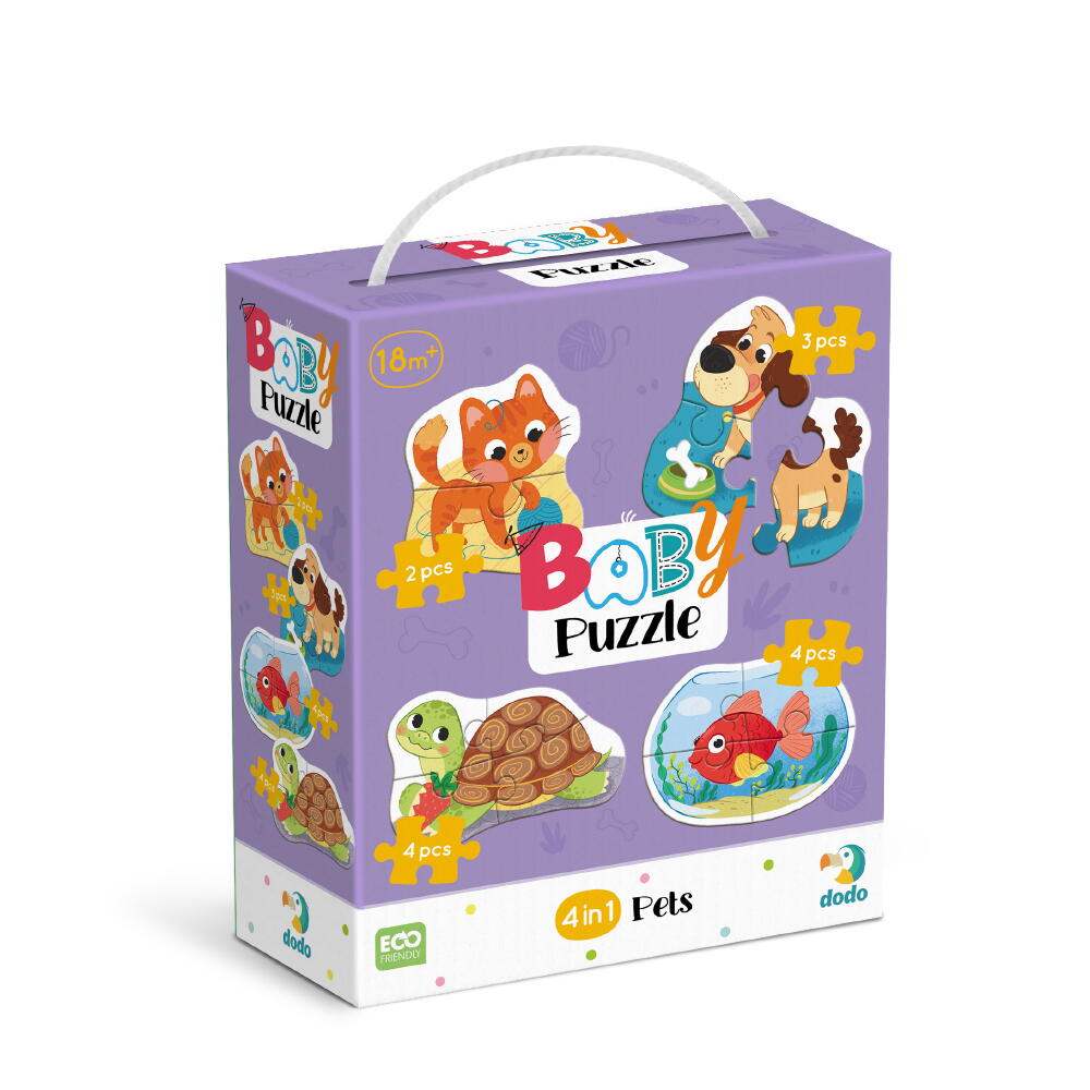 PUZZLE 4 IN 1 - ANIMALE DE COMPANIE (2, 3, 4 PIESE) - DODO (DO300688)