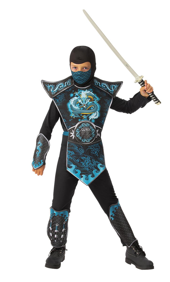 COSTUM DE CARNAVAL - NINJA DRAGON ALBASTRU - RUBIES (702080)
