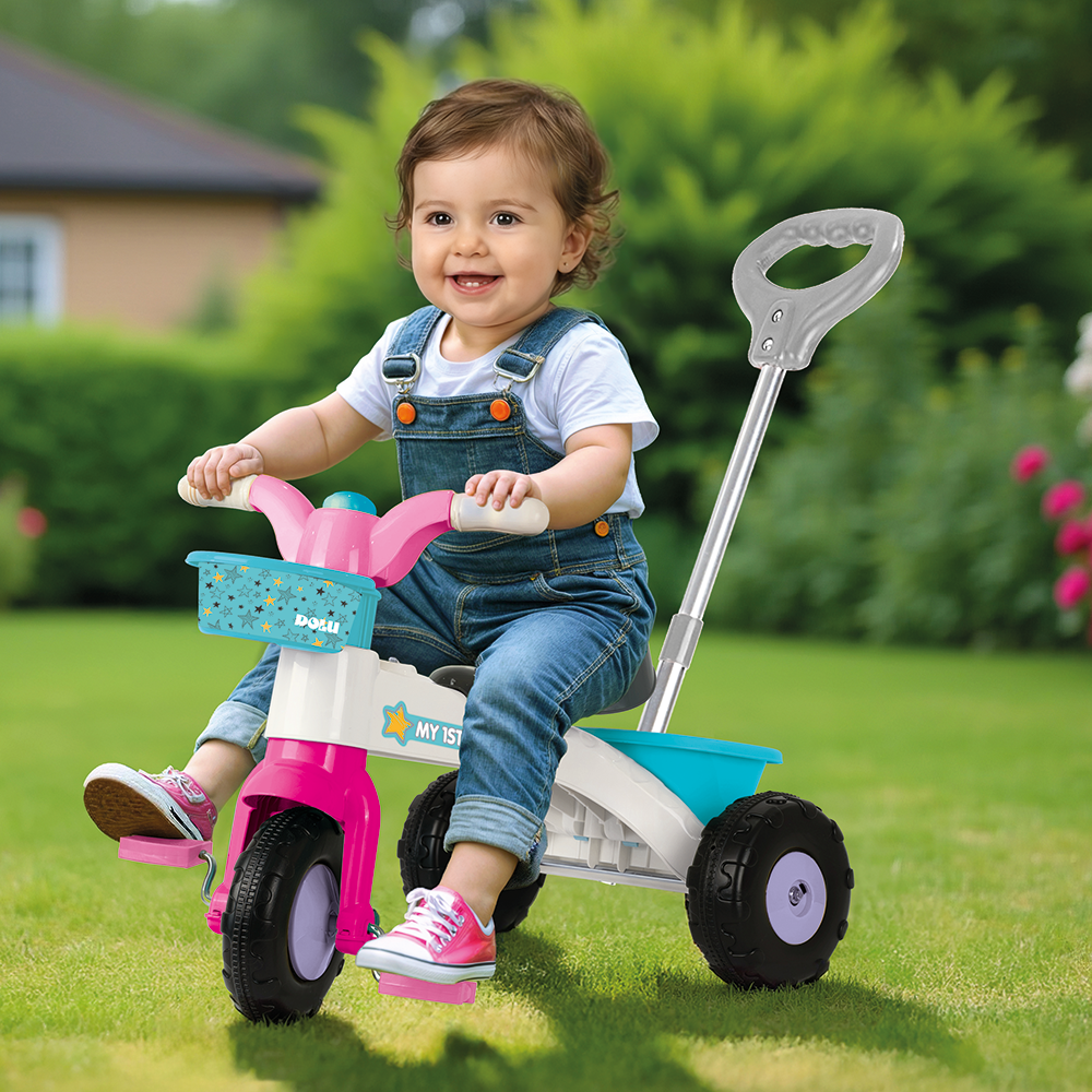 TRICICLETA ROZ CU MANER - MY FIRST TRIKE - DOLU (D2567)