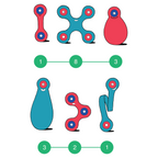 CLIXO® MAGNETIC BUILDING TOY - ITSY FLAMINGO &amp; TURQUOISE (18 PIECES) - CLIXO (CL-ITSY-FT-1)