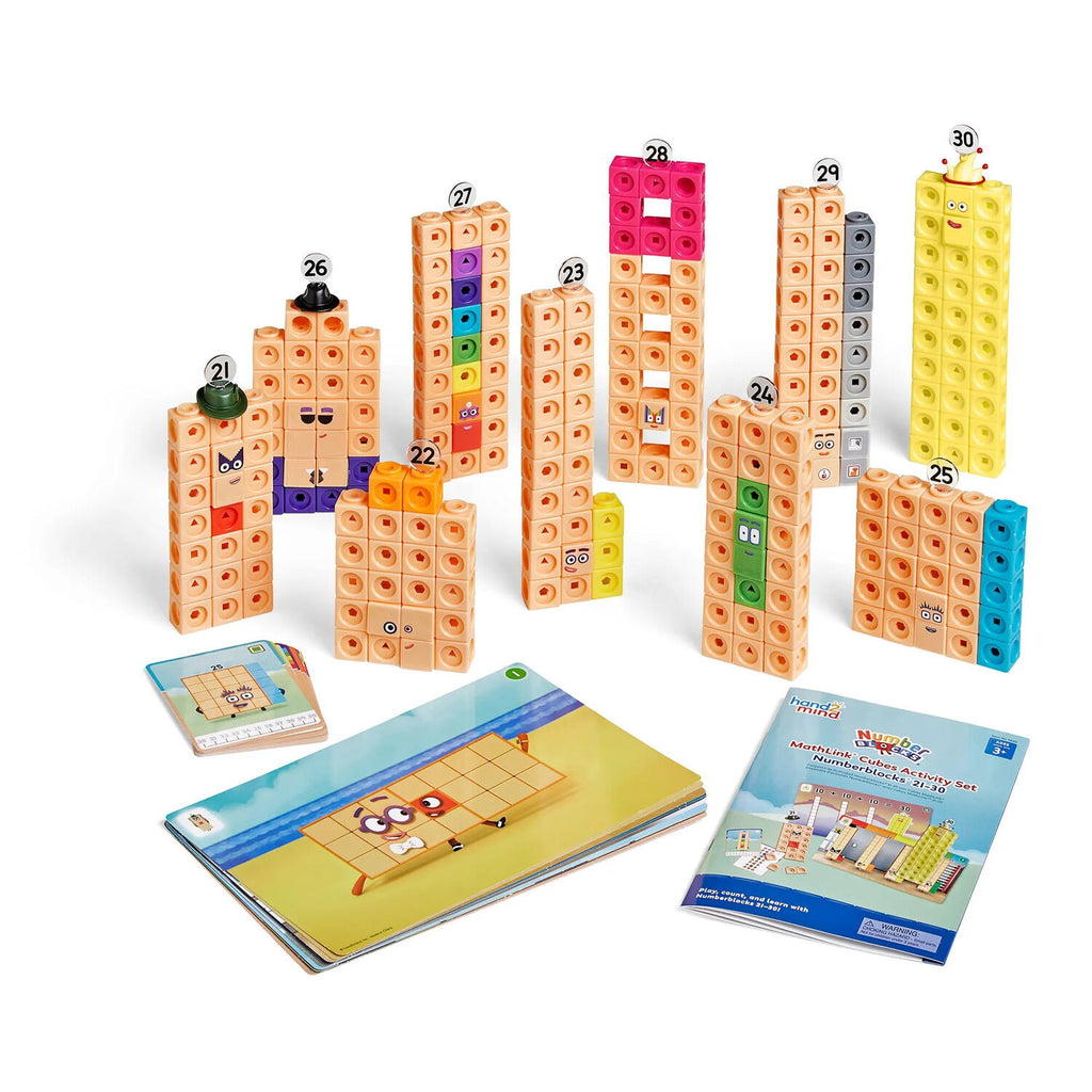 MATHLINK®CUBES NUMBERBLOCKS IN ENGLISH ACTIVITY SET FROM 21 - 30 - HAND2MIND (HM96321-UK)