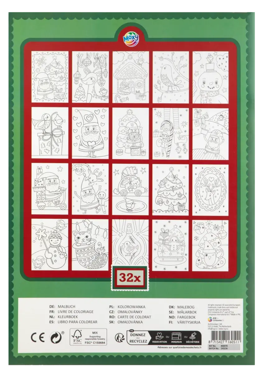 CARTE DE COLORAT - VINE CRACIUNUL (32 PAG.) - MOXY (800070)