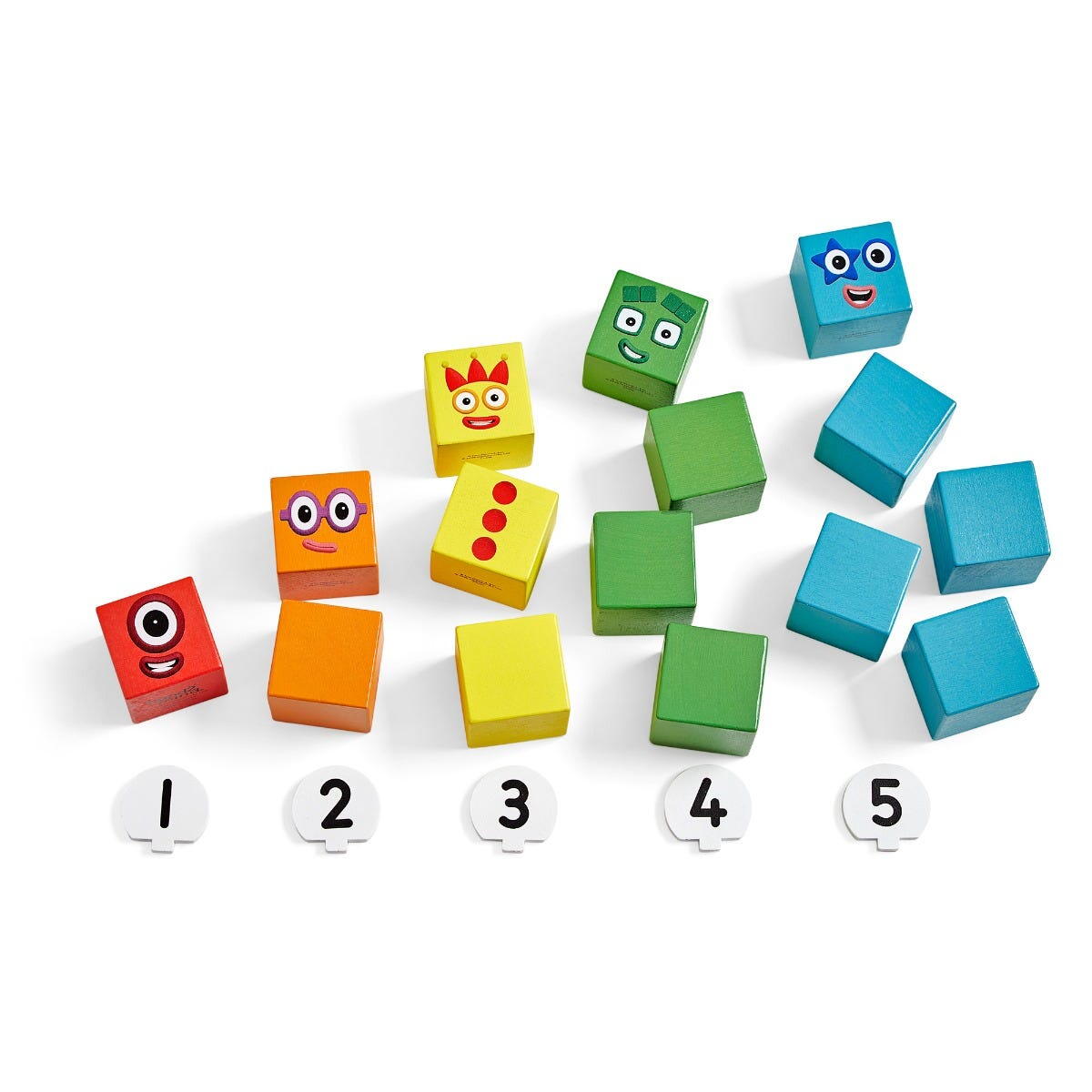 CUBURI DIN LEMN NUMBERBLOCKS  - DE LA 1 LA 5 - HAND2MIND (HM96931-UK)