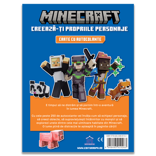 MINECRAFT. CREEAZA-TI PROPRIILE PERSONAJE - CARTE CU AUTOCOLANTE - DPH (978-606-048-813-2)