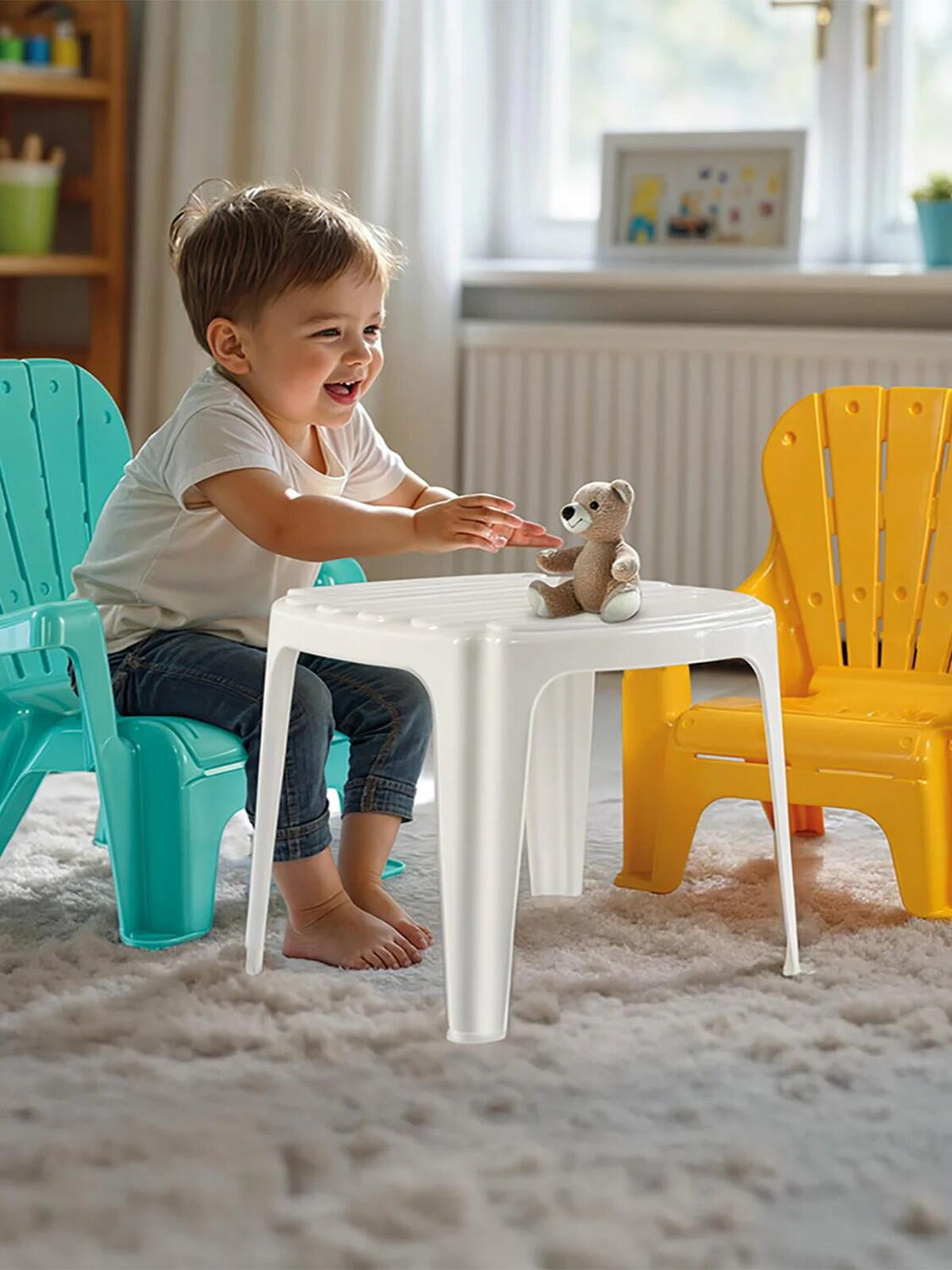 SETUL MEU DE MASA CU SCAUNE - PASTEL - DOLU (D2617)