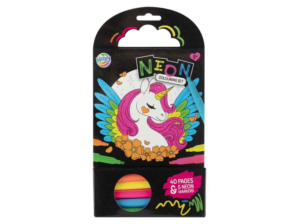 CARTE DE COLORAT CU CARIOCI NEON - PERIPETIILE UNICORNULUI - MOXY (150137)