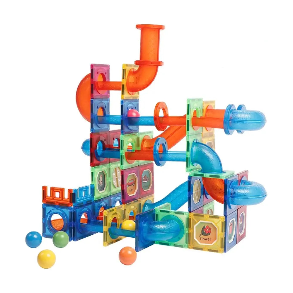 MAGNETIC BUILDING SET - MARBLE RUN (102 PIECES) - MAGPLAYER (MPL-102)