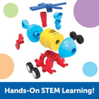 HAI SA CONSTRUIM - 1-2-3 RACHETA -TREN - ELICOPTER - LEARNING RESOURCES (LER2859)