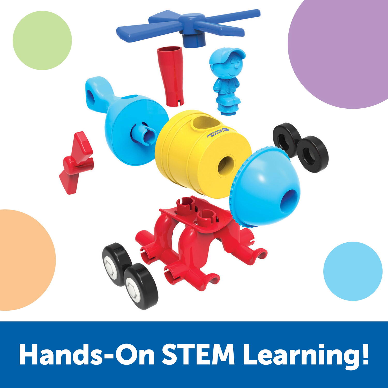 HAI SA CONSTRUIM - 1-2-3 RACHETA -TREN - ELICOPTER - LEARNING RESOURCES (LER2859)