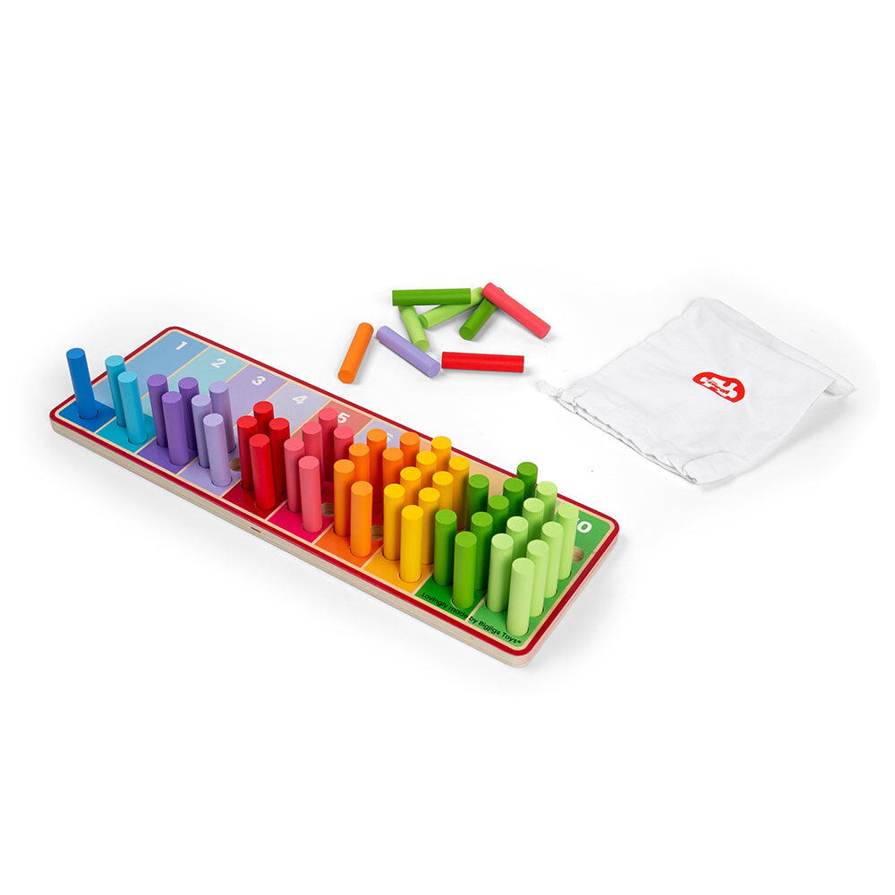 SET BETISOARE DIN LEMN PENTRU NUMARAT - CURCUBEU - BIGJIGS TOYS (36009) - Libelula Vesela - Jucarii