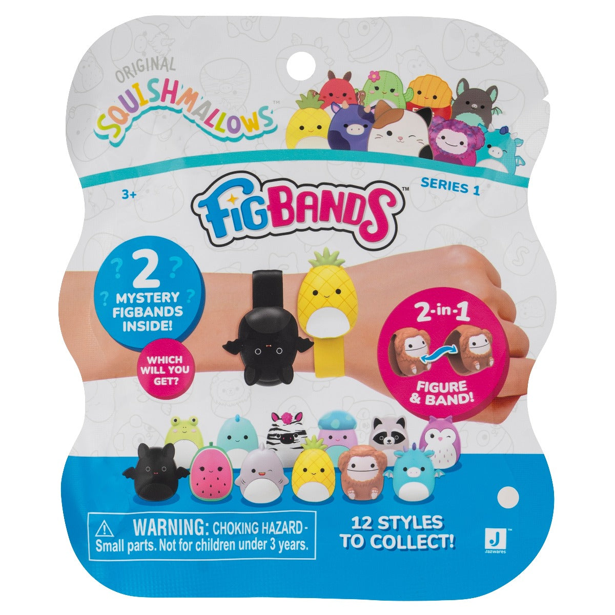 SQUISHMALLOWS - BRATARA CU FIGURINA ASCUNSA, DIVERSE MODELE - JAZWARES (BNDS00009)