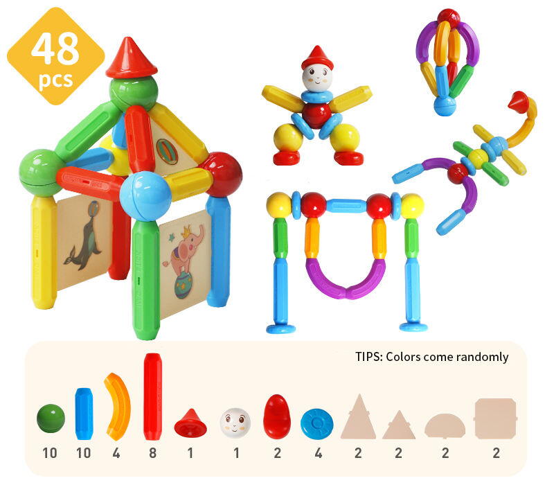 SET DE CONSTRUCTIE MAGNETIC - STICK (48 PIESE) - MAGPLAYER (65363) - Libelula Vesela - Jucarii