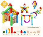SET DE CONSTRUCTIE MAGNETIC - STICK (48 PIESE) - MAGPLAYER (65363) - Libelula Vesela - Jucarii
