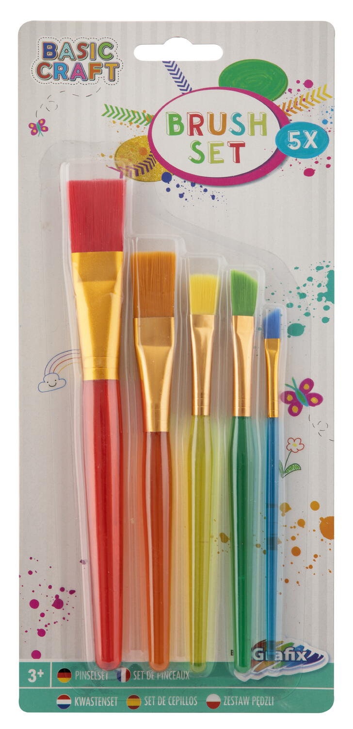 SET OF 5 PAINTING BRUSHES - GRAFIX (100001)