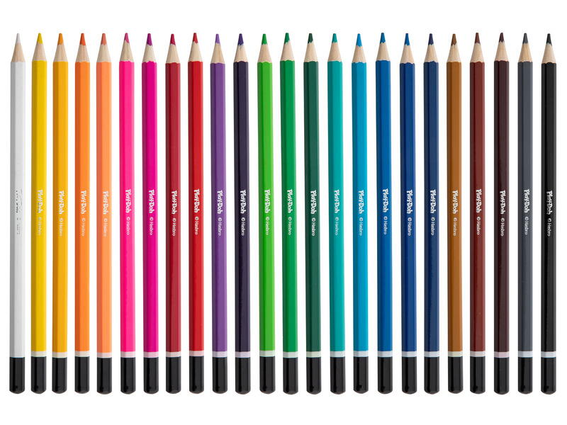 SET OF 24 COLORED PENCILS IN METAL BOX - PLAY-DOH (160003)