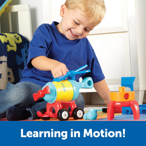 HAI SA CONSTRUIM - 1-2-3 RACHETA -TREN - ELICOPTER - LEARNING RESOURCES (LER2859)