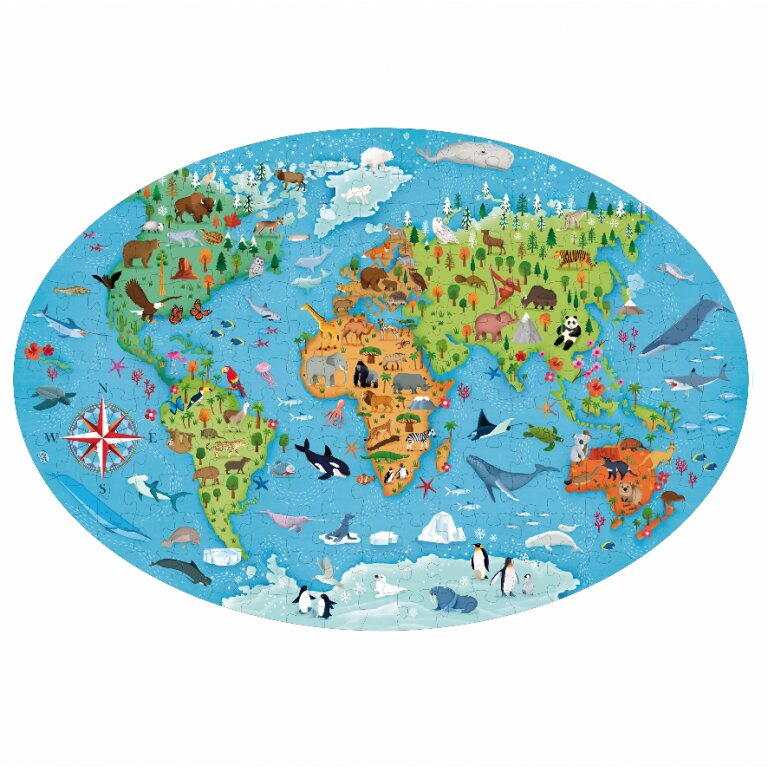 CUNOASTE SI EXPLOREAZA - PUZZLE ANIMALE PE CALE DE DISPARITIE (205 PIESE) - SASSI (978-88-303-0594-6)