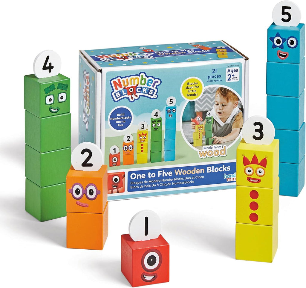 CUBURI DIN LEMN NUMBERBLOCKS  - DE LA 1 LA 5 - HAND2MIND (HM96931-UK)