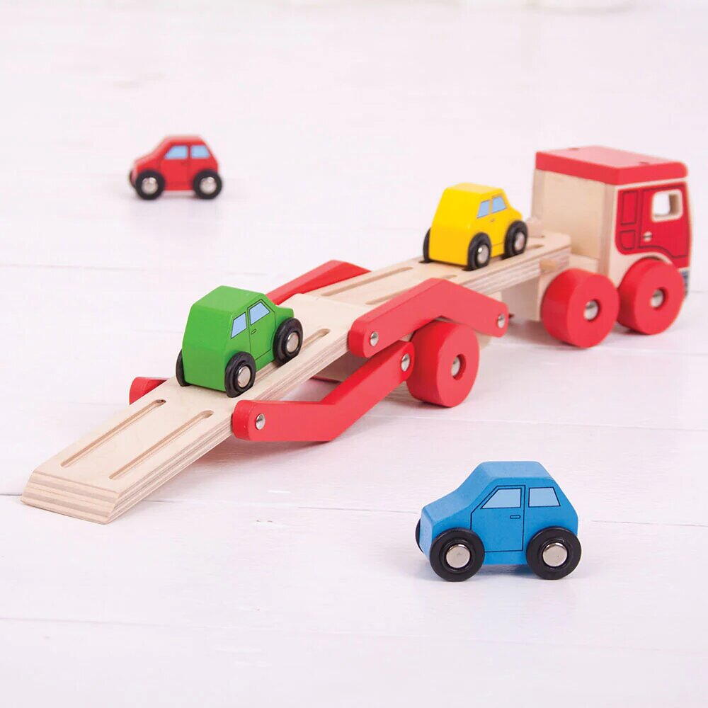CAMION CU PLATFORMA PENTRU MASINUTE - BIGJIGS TOYS (BJ797)