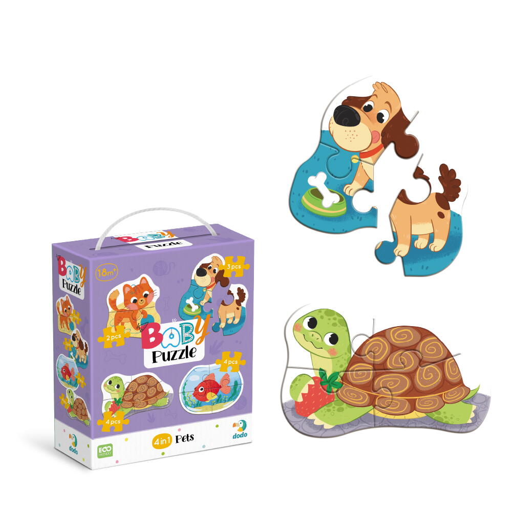 PUZZLE 4 IN 1 - ANIMALE DE COMPANIE (2, 3, 4 PIESE) - DODO (DO300688)