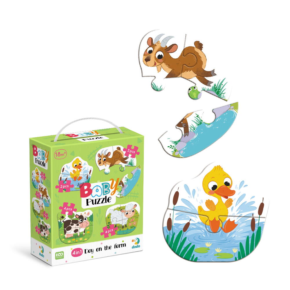PUZZLE 4 IN 1 - O ZI LA FERMA (2, 3, 4 PIESE) - DODO (DO300687)