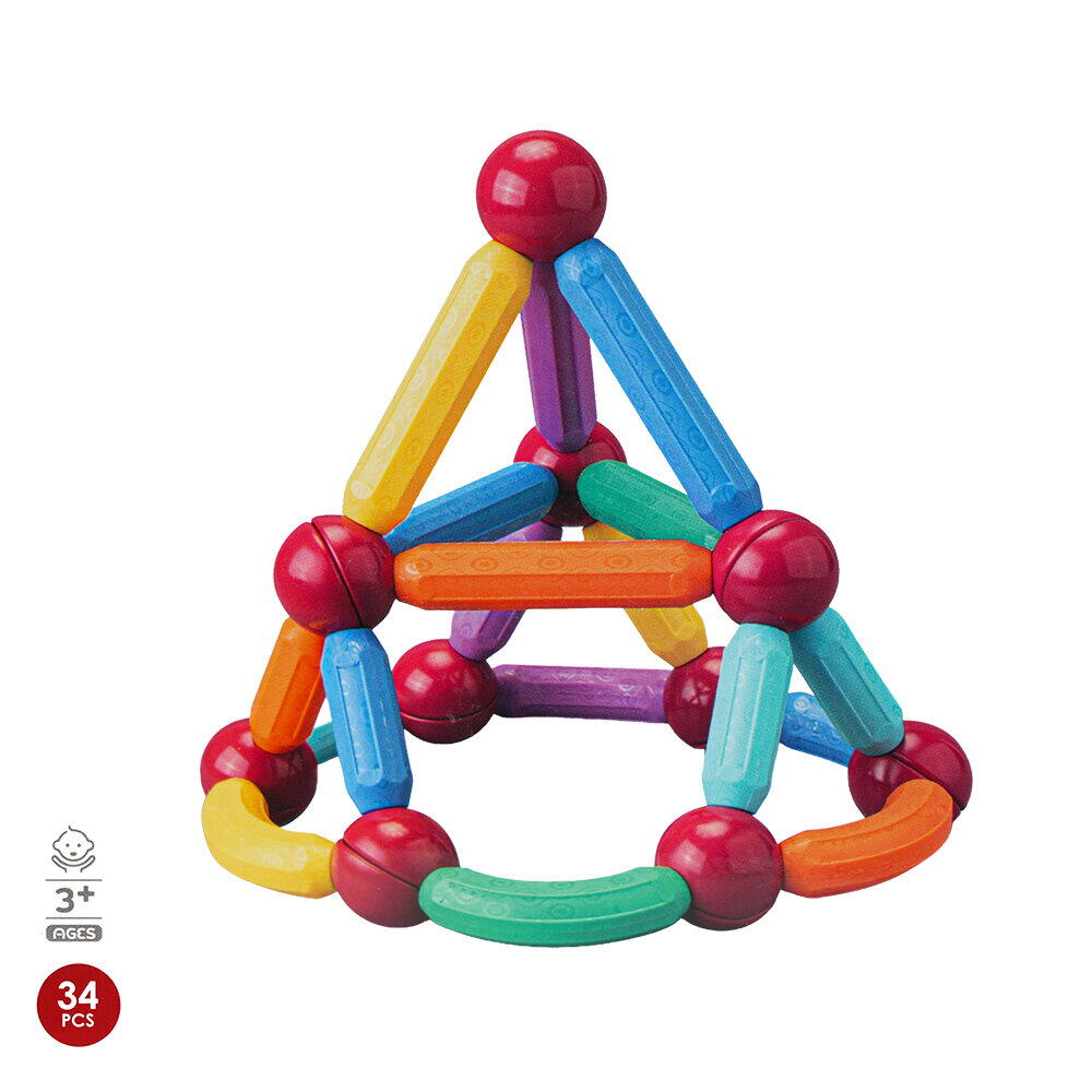 SET DE CONSTRUCTIE MAGNETIC - FORME 3D (34 PIESE) - BUFNITEL (CH1360)