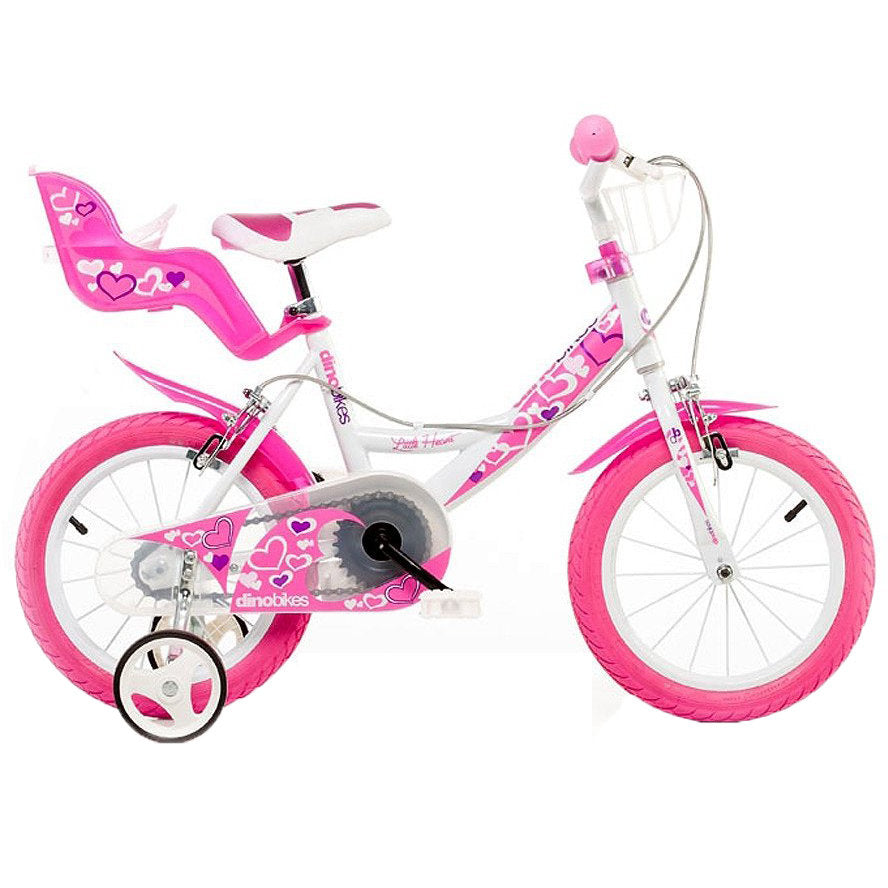 BICICLETA ROZ CU INIMIOARE 14" - DINO BIKES (144RN 05LH)