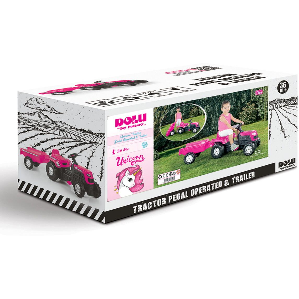 TRACTOR CU PEDALE SI REMORCA - UNICORN - DOLU (D2508)