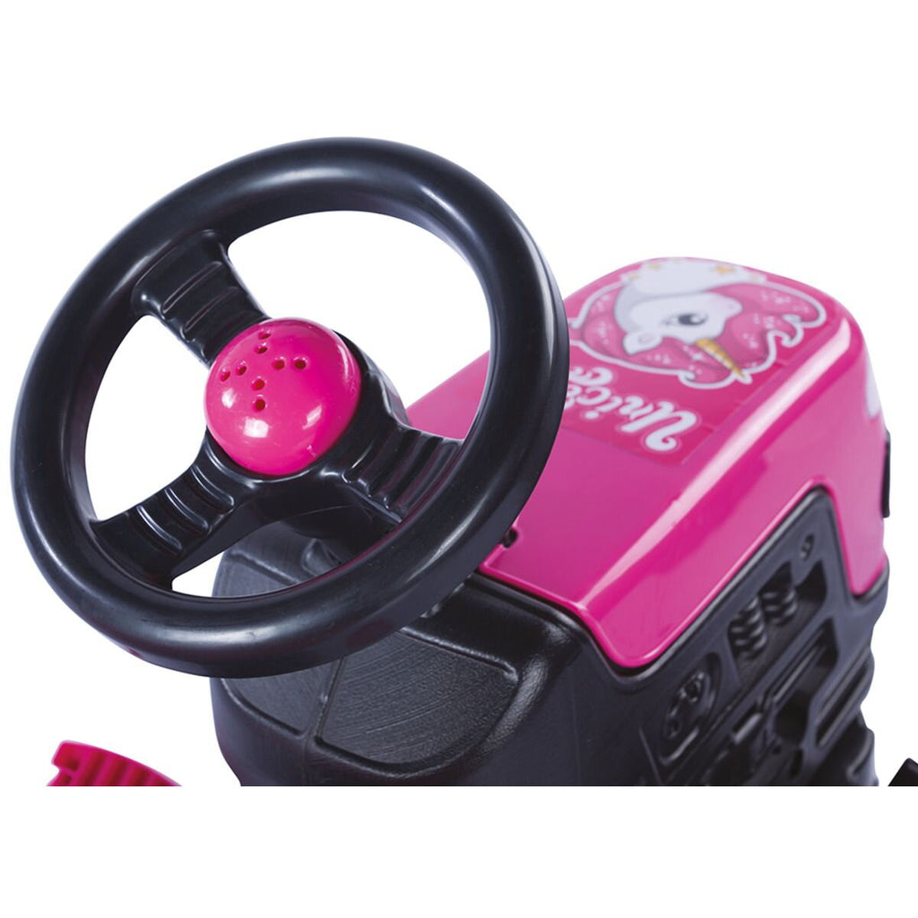 TRACTOR WITH PEDALS AND TRAILER - UNICORN - DOLU (D2508)