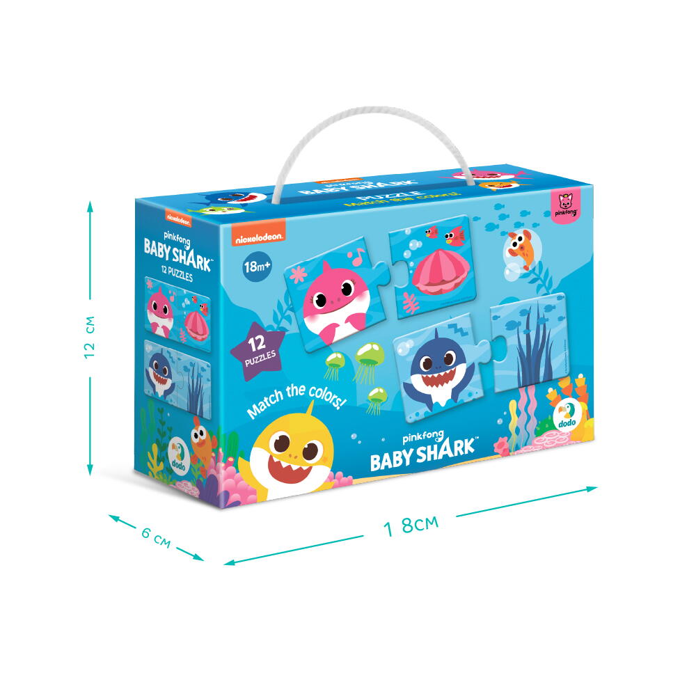 PUZZLE - POTRIVESTE CULORILE CU  BABY SHARK (24 PIESE) - DODO (DO200586)